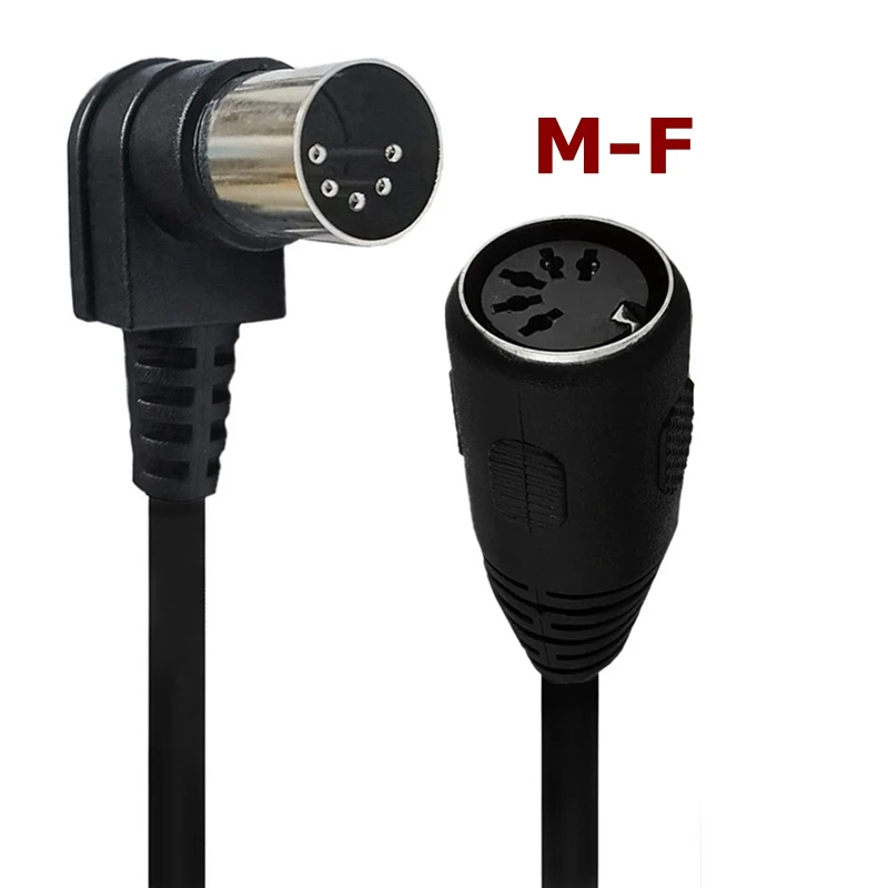 수-암 플러그 연장 코드 라인 MIDI 케이블 din-5pin 어댑터, 90 도 엘보 케이블, DIN 플러그 5 핀, 0.5m, 3m
