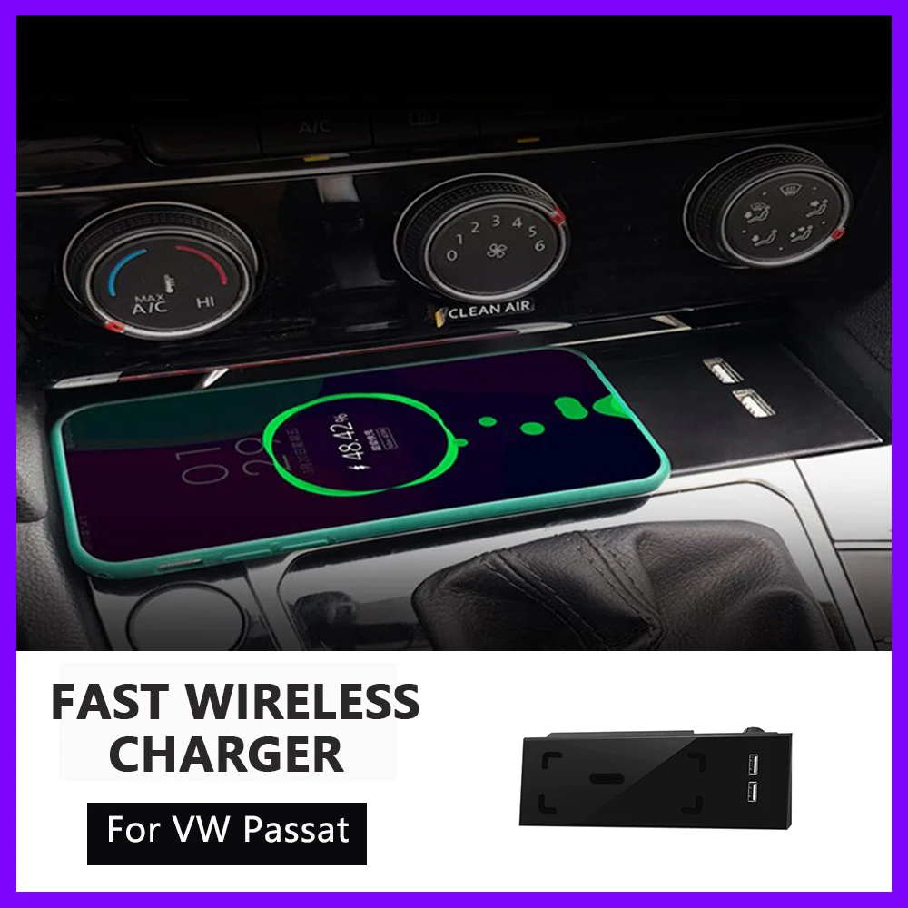 

Car Phone Holder For VW Passat B8 CC Arteon 2016 For Samsung Fast Wireless Charger Mobile Cradle usb Accessories Interior