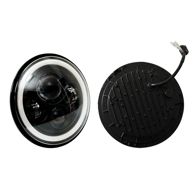 7  Pouce Rond LED Phares Paire Halo Angle Yeux Pour Jeep Wrangler