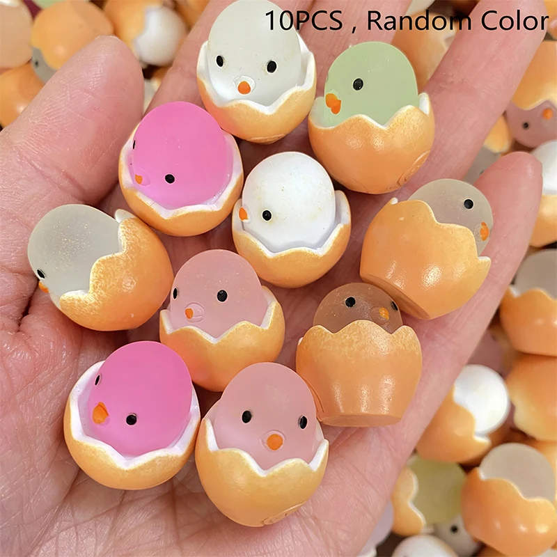 

10PC Mini Resin Luminous Chicken Ornament Cartoon Cute Toys Dolls Figures Home Garden Decoration Random Color