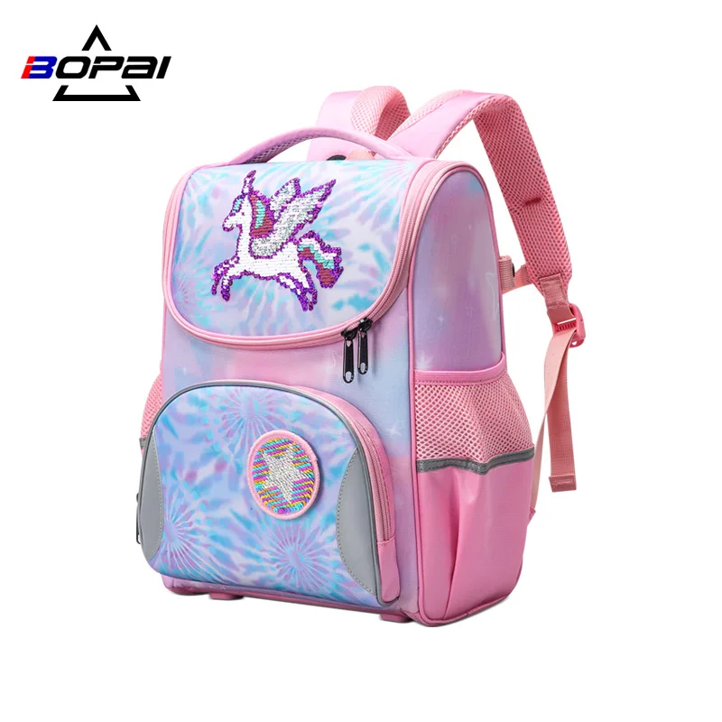 

New Grade 1 to Grade 3 Breathable Spine Protection Cute Cartoon Schoolbag Unisex Antibacterial Lightweight Waterproof Bo Brand