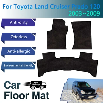 Tappetini per auto Pavimento per Toyota Land Cruiser Prado 120 J120 2003 ~ 2009 Cuscinetti resistenti allo sporco Tappeti Coprigambe Tappeto Accessori auto