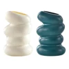 Nordic Spiral Flower Pot Plastic Spiral Vase Aesthetic Simple Desktop Vase Wavy Lines Minimalist for Desktop Office Ornament 1