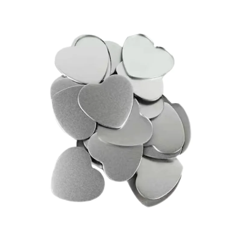 100PCS Metal Heart-Shaped Badge Button Maker Parts, Blank Pin Badges Press Button Parts DIY Badge Making Machine Parts Supplies