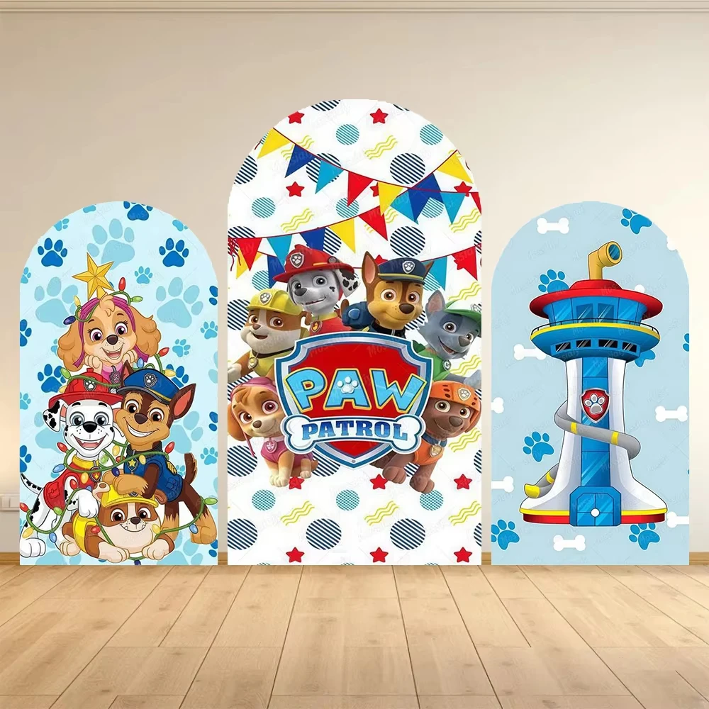 Paw Patrol 아치형 배경 커버 생일 파티 어린이 소년 베이비 샤워 장식 벽 라이더 체이스 스카이 타워 맞춤 배경