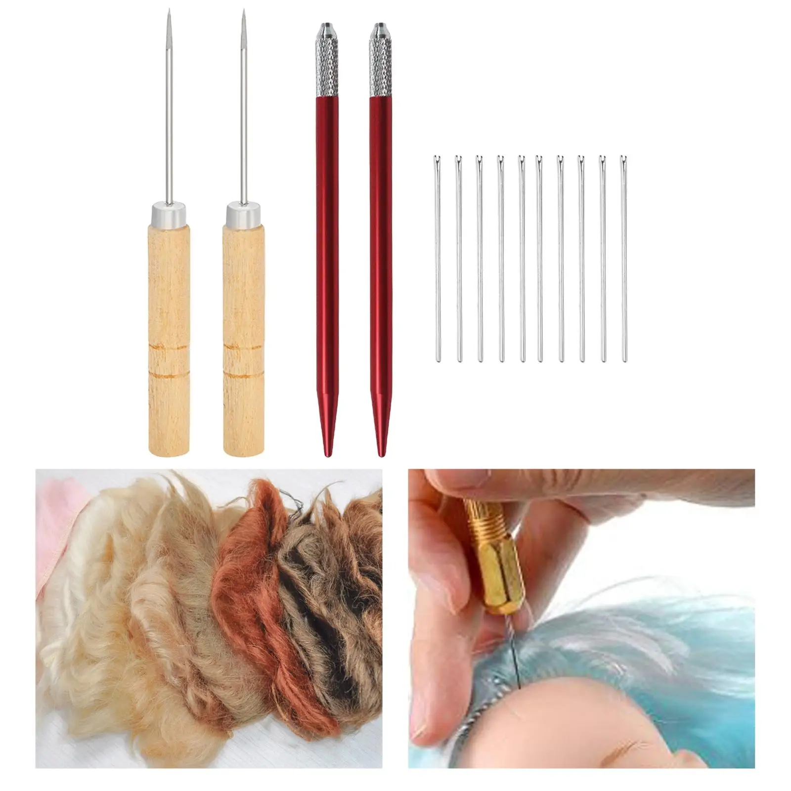 2 Types Doll Hair Rooting Holders 4pcs/10pcs Needles Awl Alloy Handles Doll  Hair Making Accessories Hair Styling Tools - AliExpress