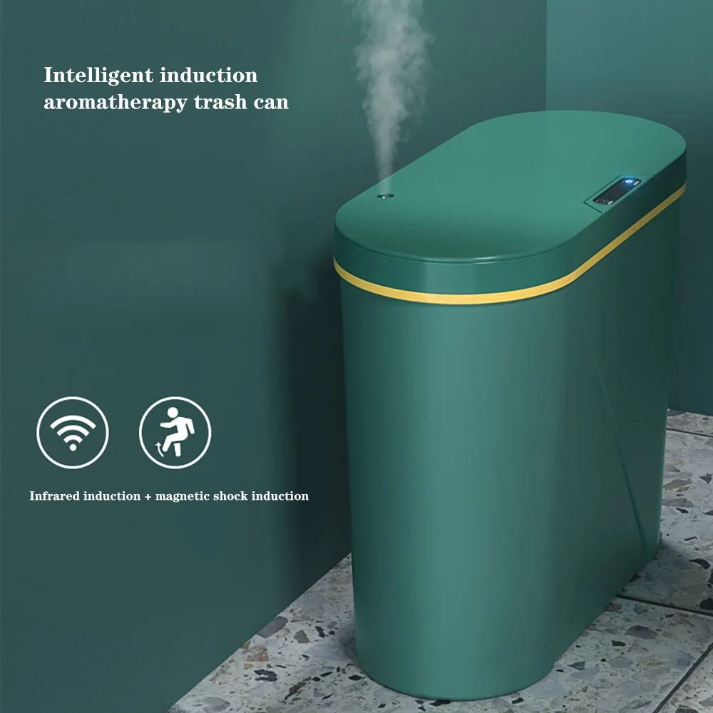 

Smart Sensor Trash Kitchen Bathroom Toilet Trash Can Better Automatic Induction Dwaterproof Water Bin With Lid Trash Bathroom