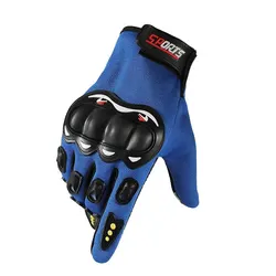 Touchscreen-Enabled Full-Finger Motorcycle Gloves with Enhanced Protection for Outdoor and Off-Road Adventures (Blue)