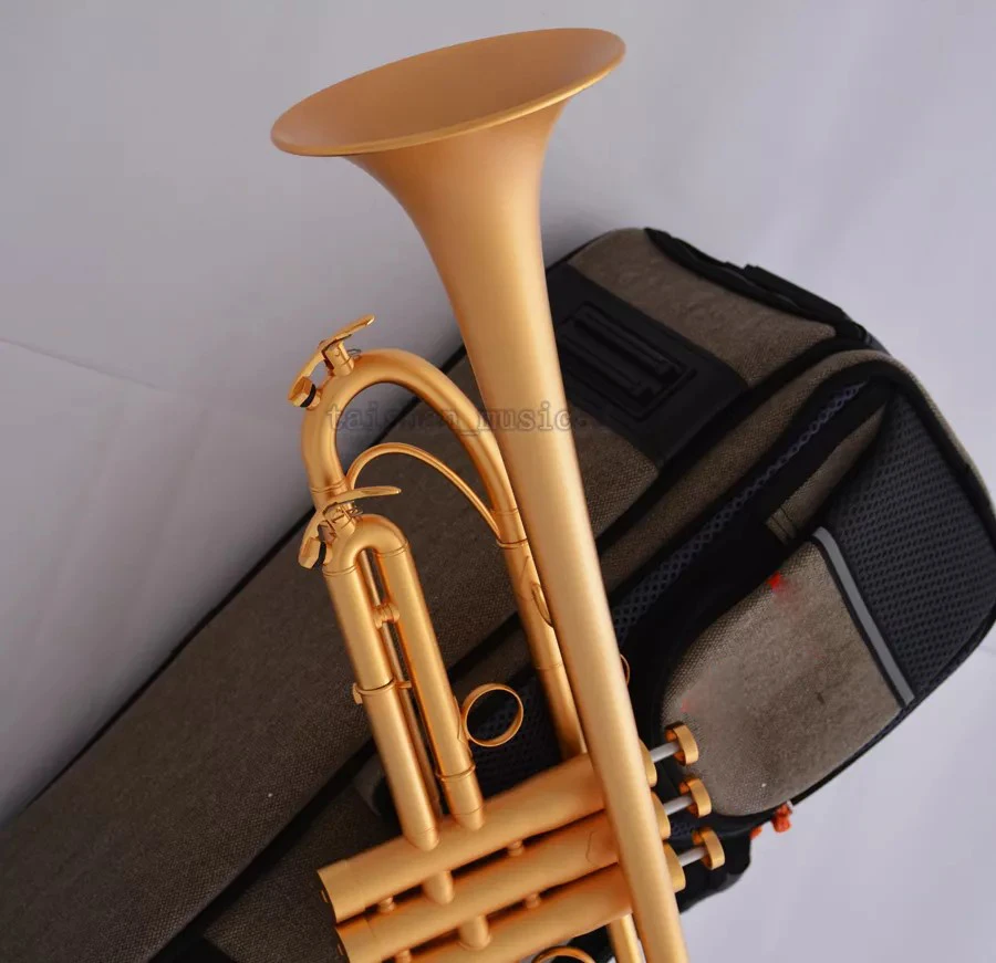Professional Satin Gold Bb Trumpet Horn Monel Piston Pro. Case