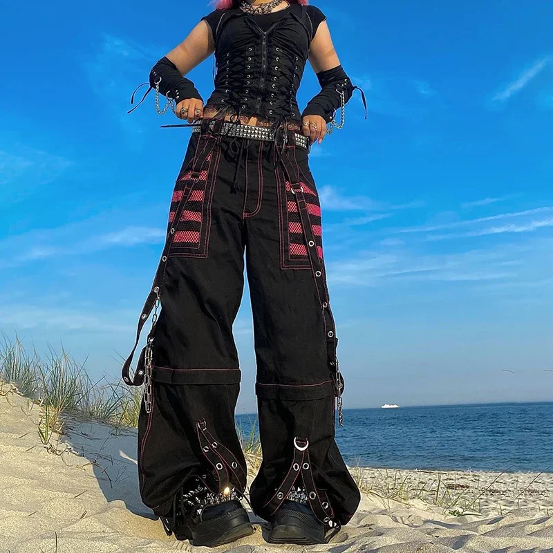 Y2K 2024 Fashion Retro Loose Denim Trousers Streetwear Harajuku Style Loose Wide Leg Jeans Straight Trousers Pockets Oversize yiciya y2k cargo jeans multiple pockets jean trousers gothic style hip hop street clothes retro low waist wide leg pants 2024