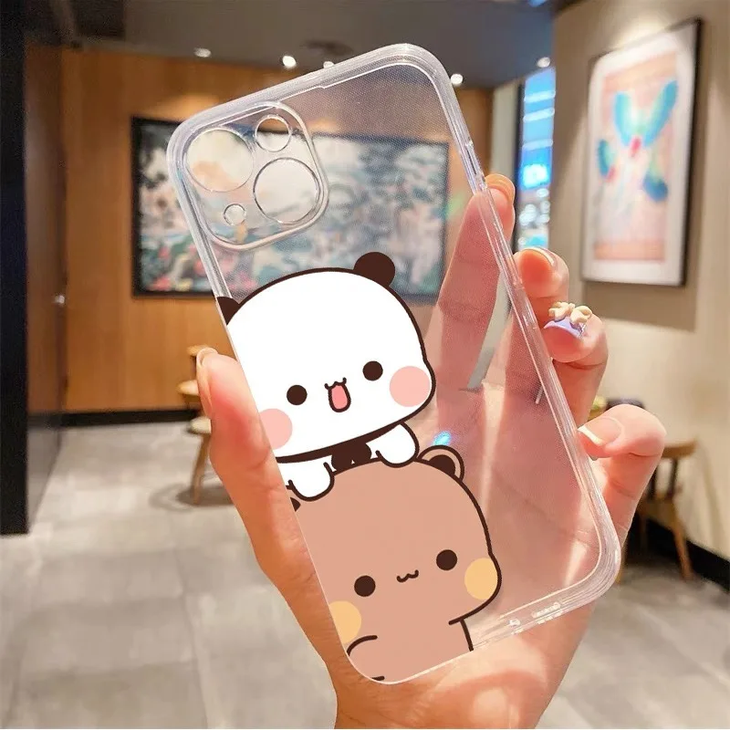 Adorable Cartoon Couple Panda Phone Case Cover