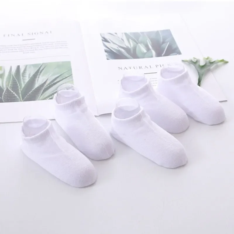 5pairls/Lot Boys Girls Pure White Socks Cotton Soft Socks Newborn Babys Loose Comfortable