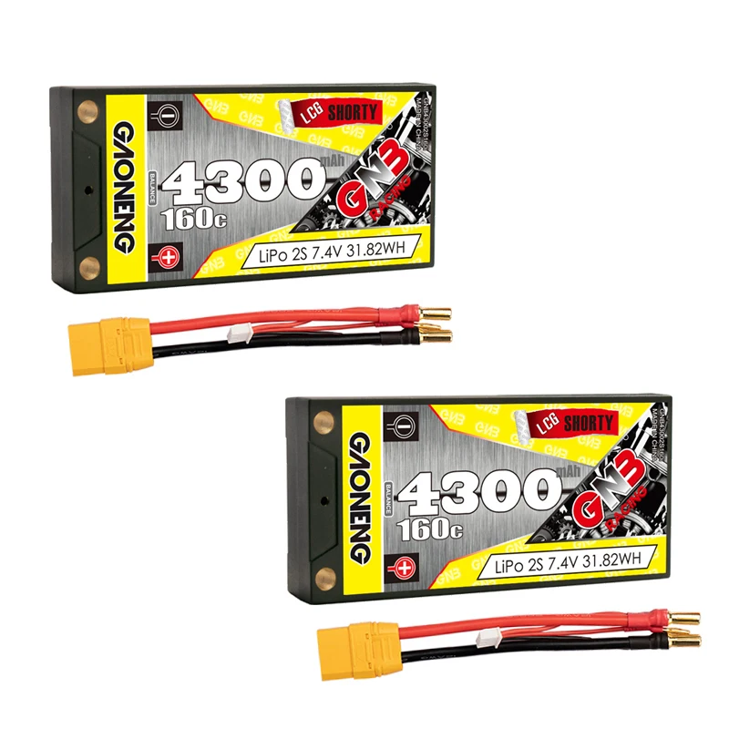 2Pcs GNB Lipo Battery 2S 7.4V 7.6V 4000mAh 4300mAh 4600mAh