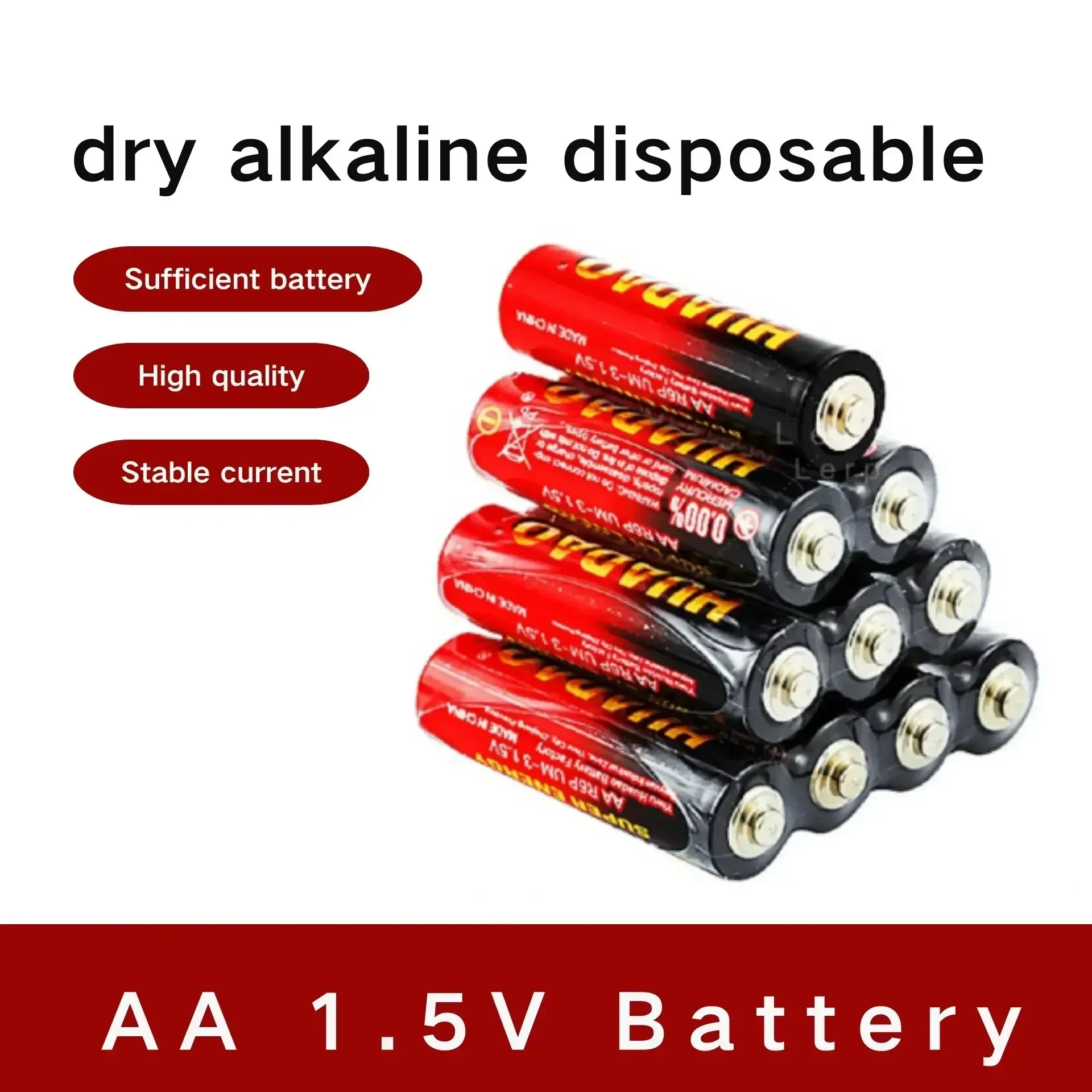 Dry alkaline disposable battery, AA 1.5V, LED light, toy, MP3， Camera, flash, shaver, CD player, wireless mouse, keyboard, etc