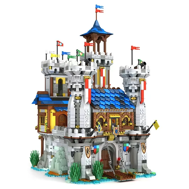 

IN stock Medieval Lion Land Castle Building 66006 Knight Victory Bridge Medieval Windmill Brick Model Set Toys Children