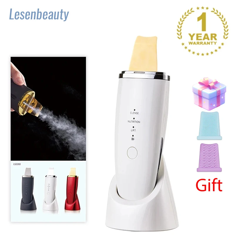 

Ultrasonic Skin Scrubber Peeling Blackhead Remover Deep Face Cleaning Ultrasonic Ion Ance Pore Cleaner Facial Shovel Cleanser