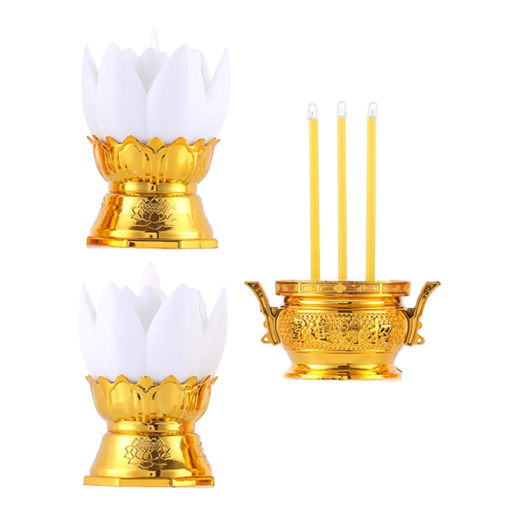 

1 Set LED Electronic Incense Burner LED Lotus Flower Lamp Supplies