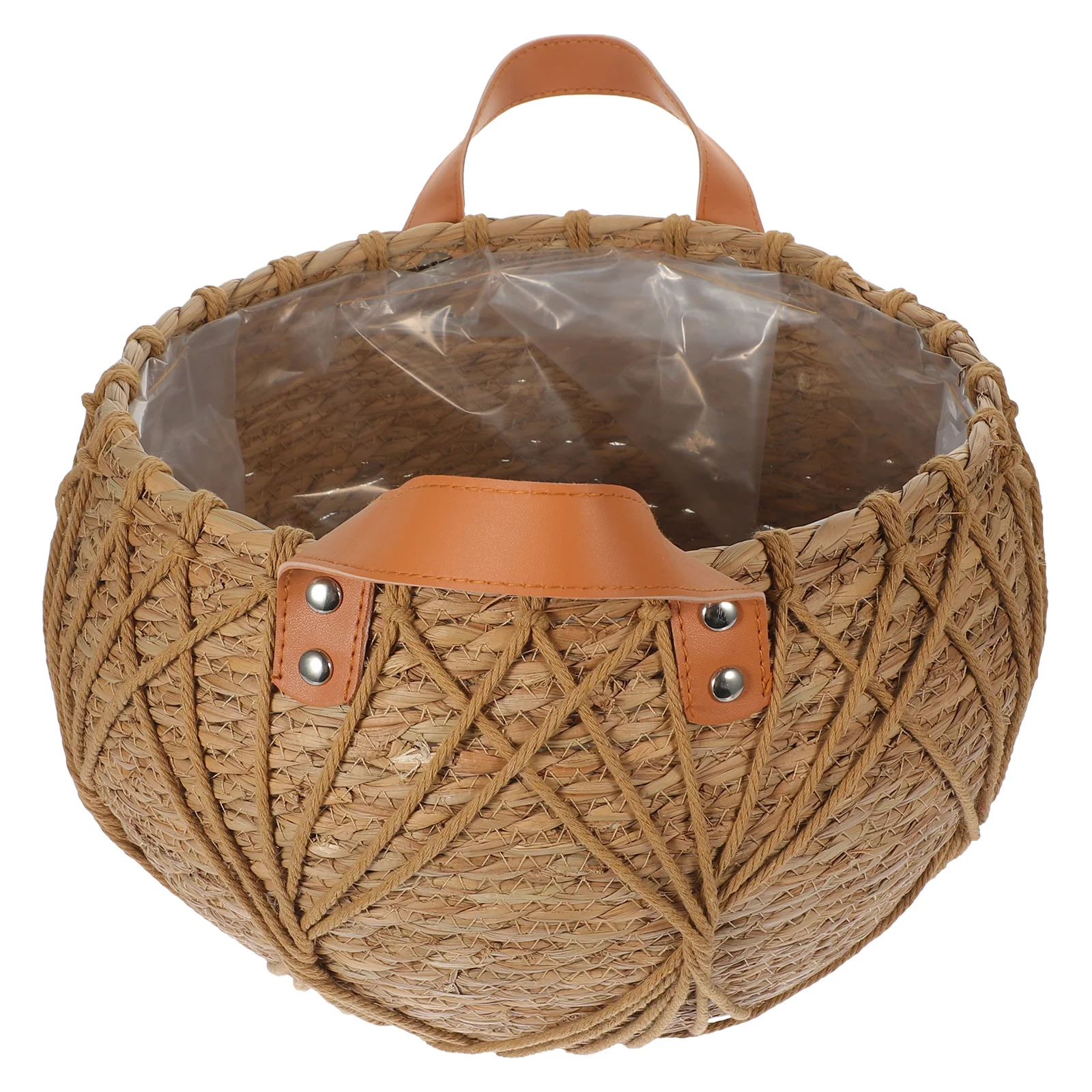 

Basket with Handle Flower Basket Woven Storage Basket Home Rustic Flower Basket Decorative Basket