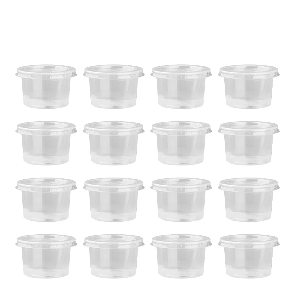 100/50PCS Disposable Plastic Container Clear Portion Cups Bowls with Lids for Mousses Sauce Jelly Yogurt Home Supplied plastic cups dessert cups plastic dessert cups