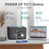 Portable Power Station 600W Powkey 296Wh Battery Backup with 2 Pure Sine Wave AC Outlets, USB-C PD100W 2 Wireless Chargers 2