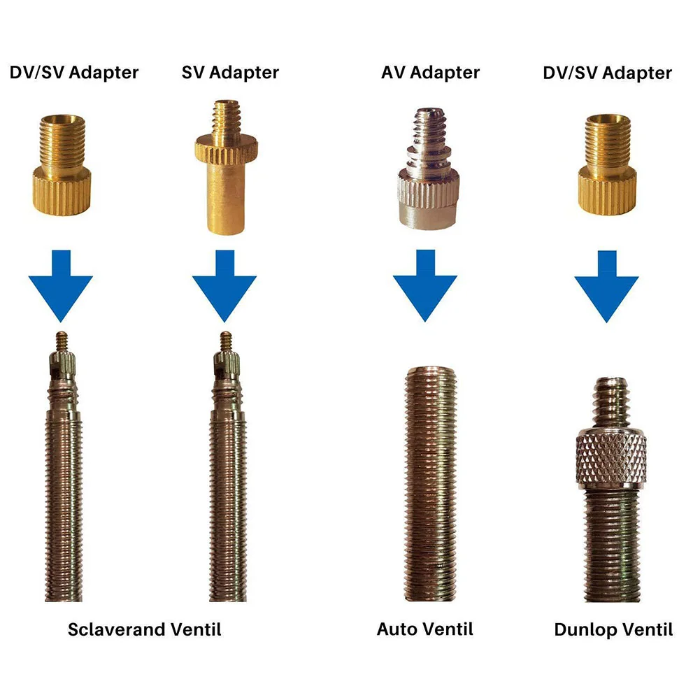 Bicycle Valve Adapter Set Copper Anti-corrosion Sv Av Dv Mountain Bike Inflator Pump Accessories