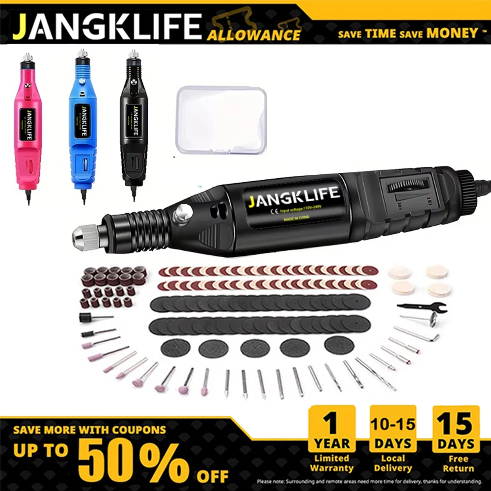 JANGKLIFE 10V 미니 드릴 전기 조각 펜 가변 속도 드릴 로타리 도구 ..