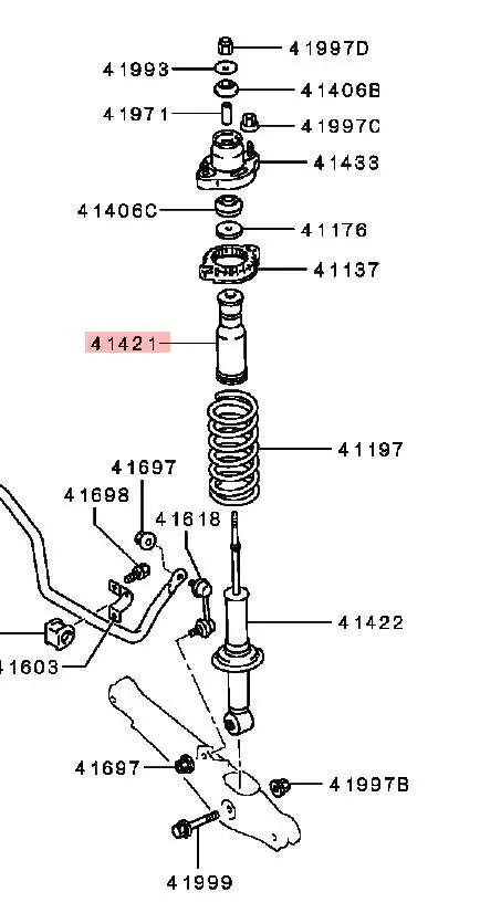 OUTLANDER ASX LANCER ECLIPSECROSS DAMPER,REAR SHOCK ABSORBER 4155A049 Rear Shock Mount Bushing Set