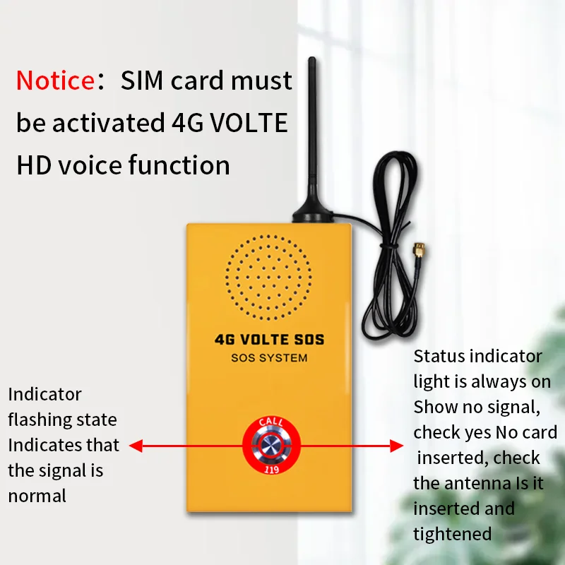 4G One-click Alarm System with QUAD Band Emergency Call for help Worldwide with Intercom for Calling