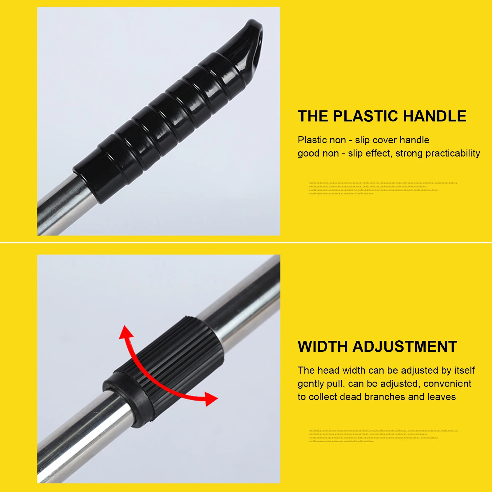 Garden Hoe Leaves Rake Portable Scalable Gardens Cleaning Tool With Flexible Teeth Rod 3
