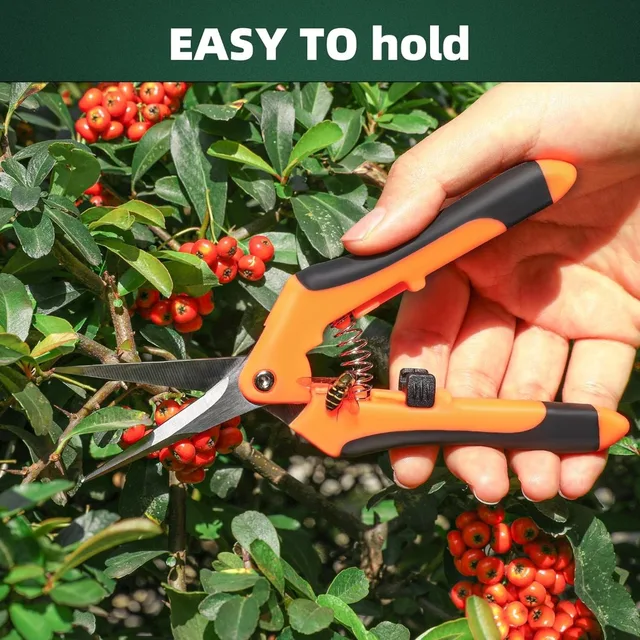 3PCS Garden Scissors Set Gardening Tool Scissors Stainless Steel Professional Gardening Scissors with Non-slip Ergonomic Handles 5