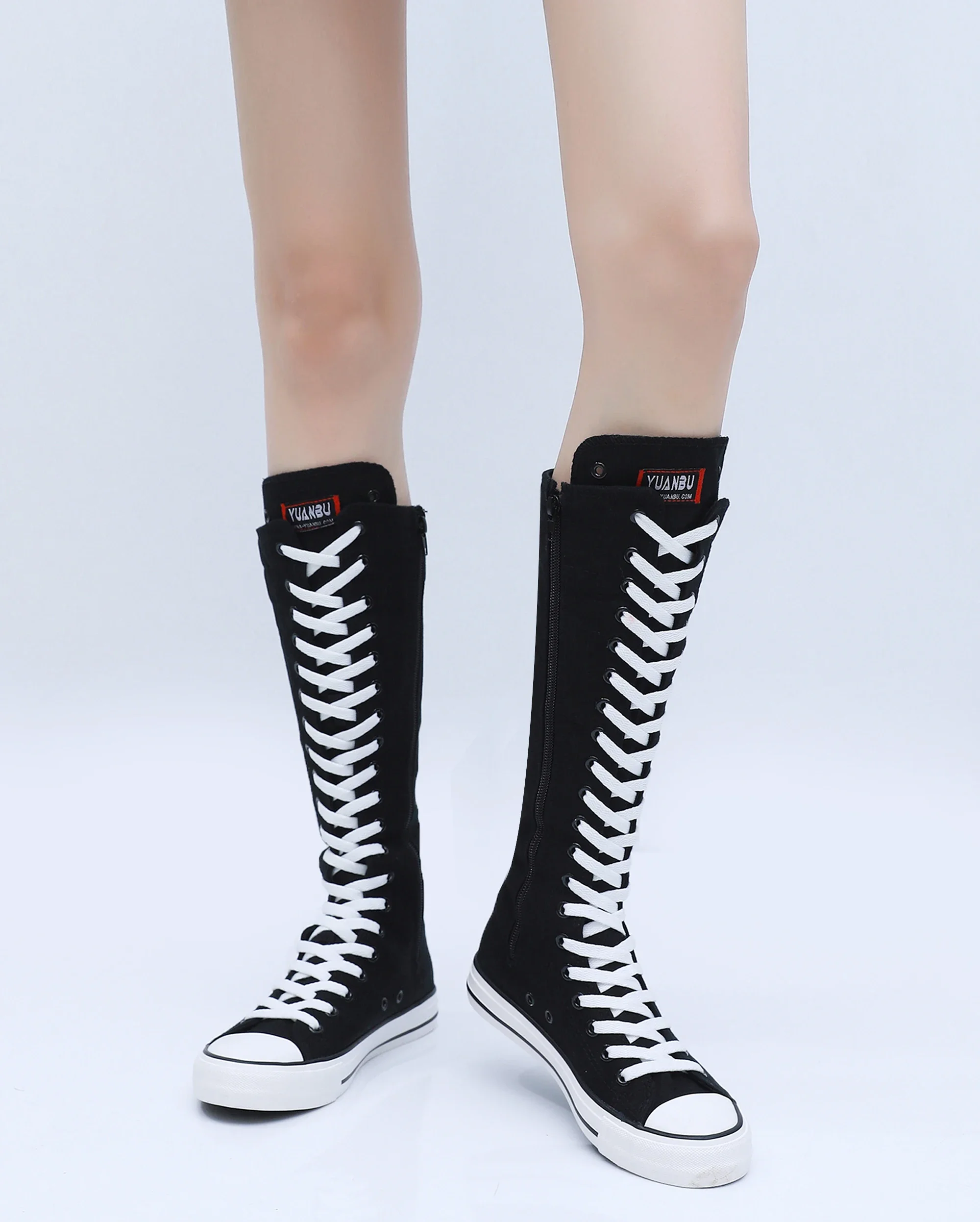High Top Shoes Long Boot Lace-Up - Shoebasics