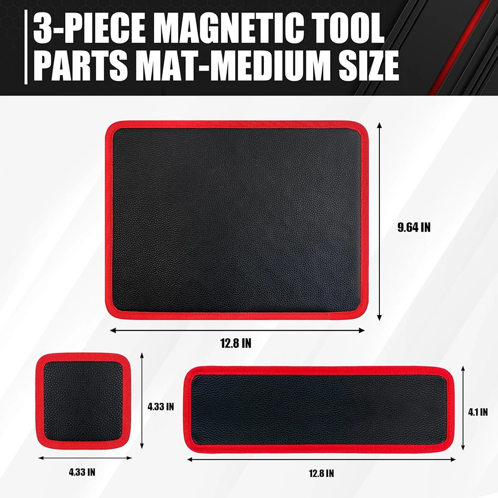 VelmoraMart magnetic tool holder mat securely holding metal hand tools on a workbench.