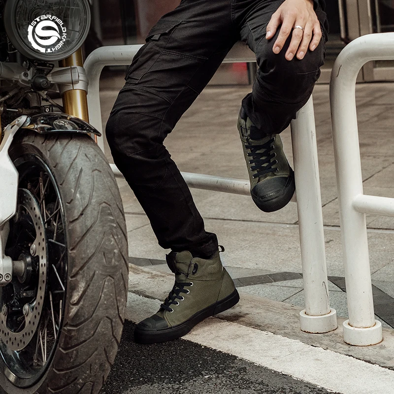 Star Field Knight Green Retro Motorcycle Riding Shoes Comfortable Breathable Hard Protection Wear-resistant Motocross Race Boots motorcycle shoes motorcycle boots