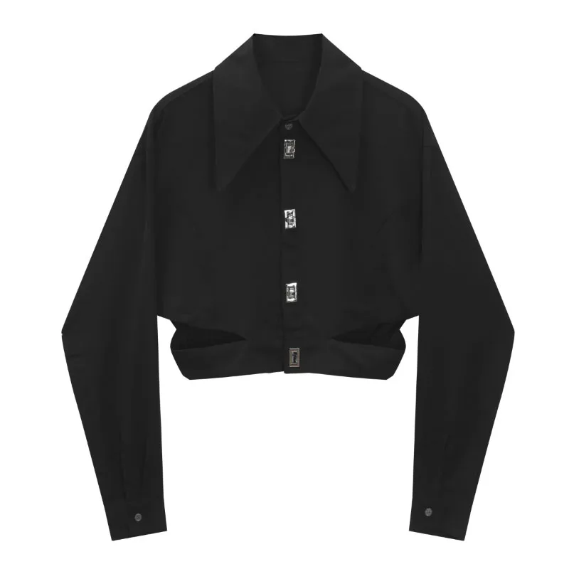 

Shirts Women Cropped Design Elegant All-match New Casual Blouse Korean Style Laides Sweet Spring Cozy Stylish Top