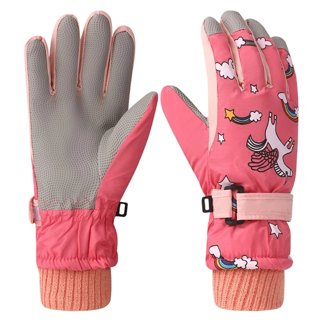 Guantes Térmicos de esquí para niños, manoplas impermeables de lana para  Snowboard, 3 dedos para esquiar y montar - AliExpress