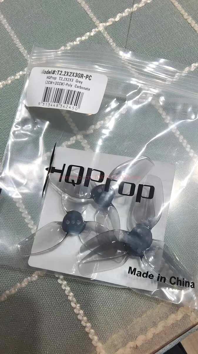 Hélices drone FPV HQProp T2.2x2x3 3 pales 2CW 2CCW grises