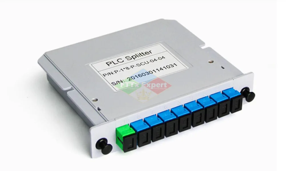 10Pcs/Pack SC APC PLC 1X8 Splitter Fiber Optical Box FTTH PLC Splitter Box with 1X8 Planar Waveguide Type Optical Splitter 