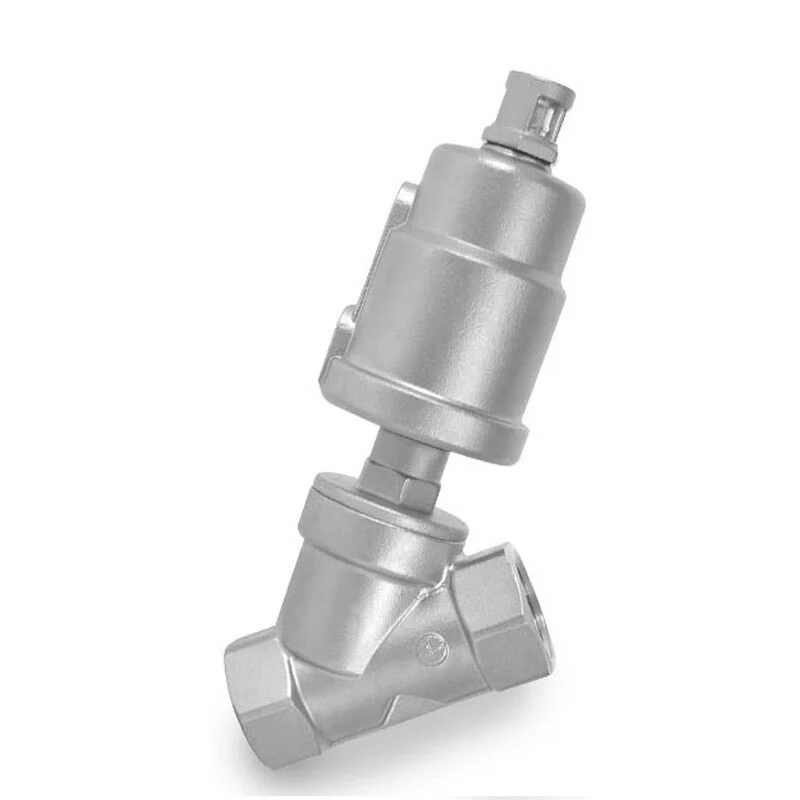 Valvola A Sede Pneumatica In Acciaio Inossidabile Dn65 16Bar Attuatore Pneumatico Normalmente Chiuso Valvole A Sede Angolare Per Gasolio A Vapore