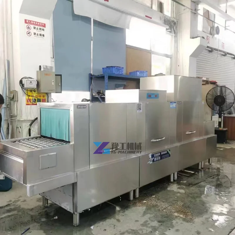Conveyor Commercial Dishwasher CM-MAX-580HD Double-Cylinder Double-Spraying  Double-Drying Leveling Type Chefmax