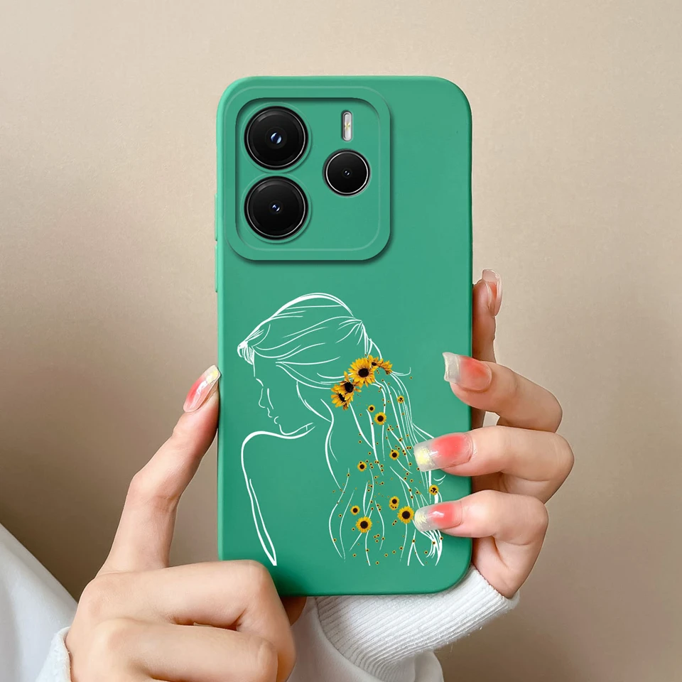 Rose Avocado Liquid Durable Non-Slip Silicone Back Cover
