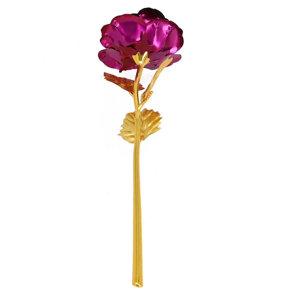 24K Gold Plated Eternal Rose - Elegant Faux Floral Decoration for Weddings, Valentine's Day, and Mother's Day Gifts