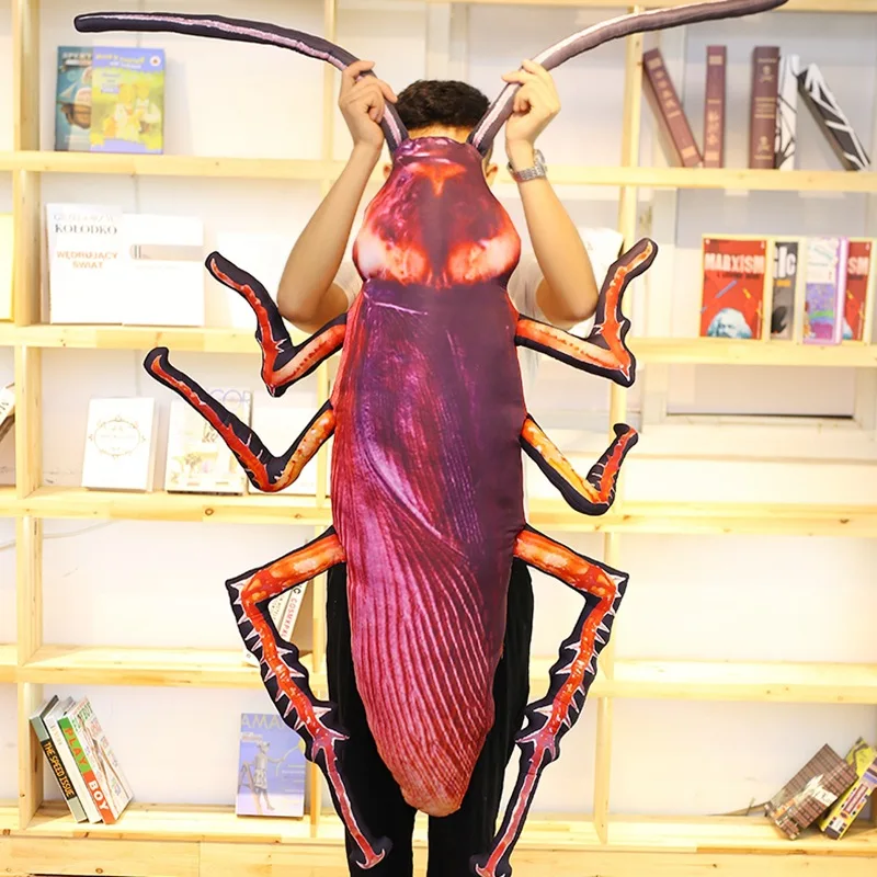 Hottest Creative Simulation 3D Print Cockroach Plush Toy Insect Pillow Cushion Toy For Children Birthday Gift