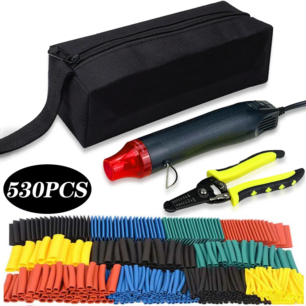 Hot Air Gun Heat Gun Hot Air Gun 300W Electric Heat Blower Tool Kit for DIY Shrink Tubing Soldering Wrap Plastic Rubber Stamp with heat shrik tube
