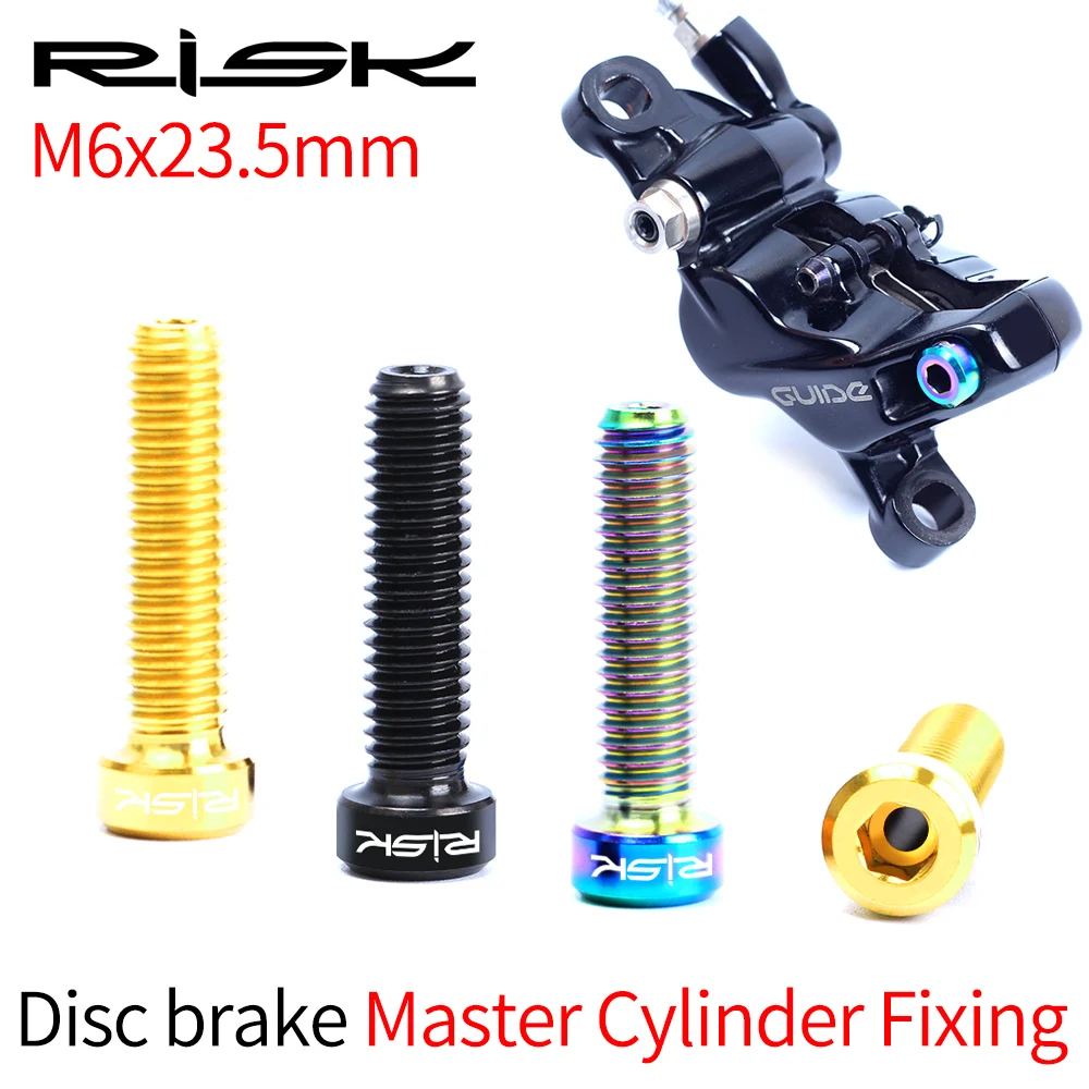 2 Stück Risiko MTB Fahrrad Scheibenbremssattel Schrauben Titanlegierung M6 * 23,5 mm Fahrradschrauben Hohl für DEORE XT und SRAM GUIDE