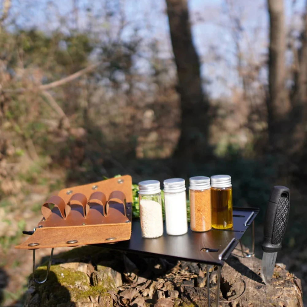 4-Piece Spice Jar Set with Seasoning Bottles for Outdoor Cooking and Kitchen Use