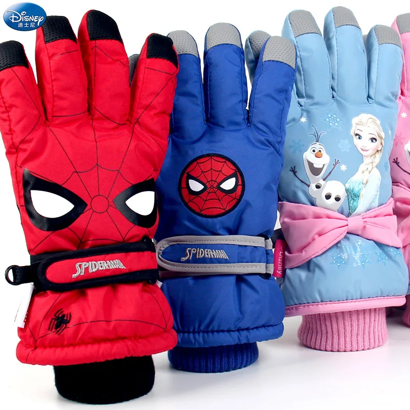 

Disney Frozen Ski Gloves For Girls Boys Elsa Anna Spider Man Keep Warm Outdoor Winter Knitted Thicken Gloves Mittens Full Finger