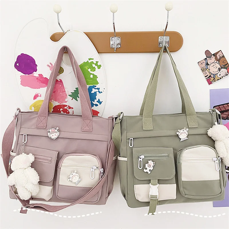 

Messenger Bag Japanese Handbags School Korean Single Shoulder Girl Student Hong Kong Style Retro Large Capacity Postman Women's