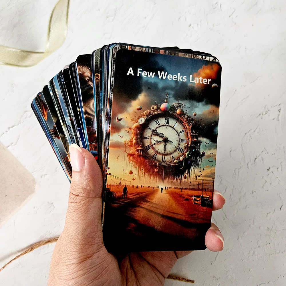 오라클 타로 카드 하이 퀄리티, 소원 시간, 점술 룬 보드 게임 소품, 68*120mm, 56PCs