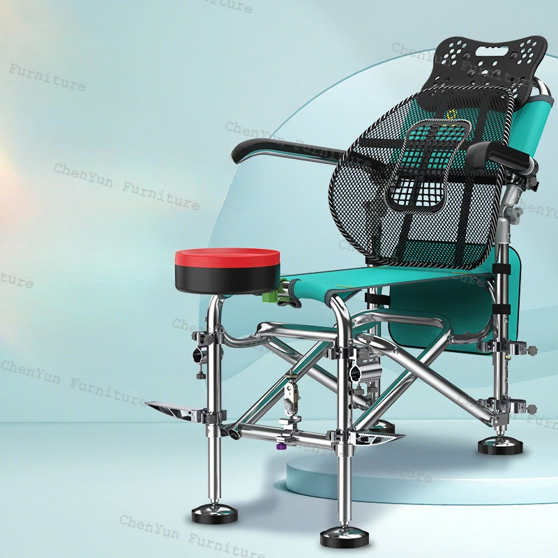 Portable All Terrain Fishing Chairs Fold Multifunction Backrest Bait Disc Fishing Chairs Banco De Pesca Entertainment