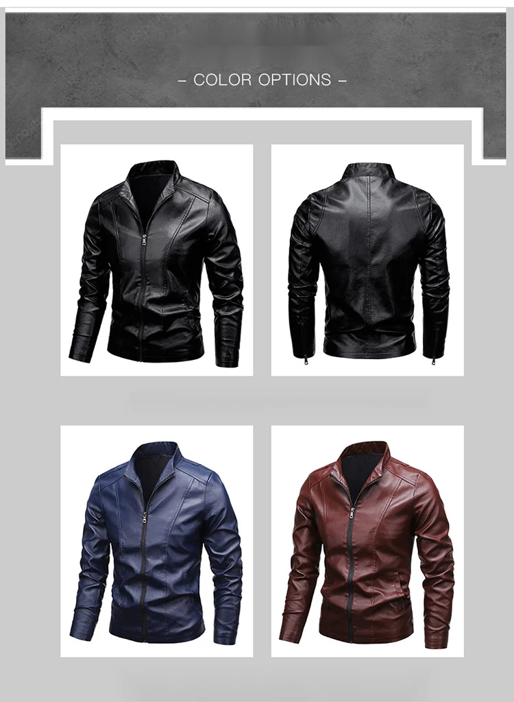 Neue lässige, lockere, dünne Motorrad-Lederjacke für Herren_voghion.com